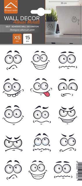 Crearreda Wallsticker Funny Faces (15 x 26 cm)