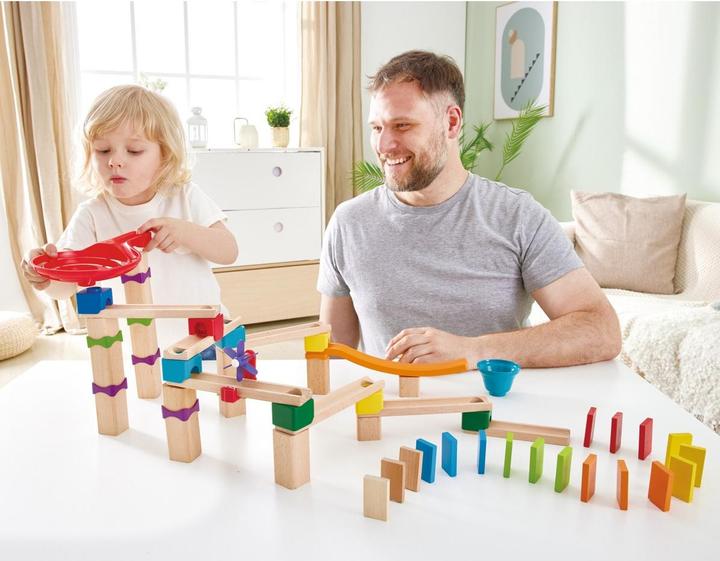 Actual product image Hape Fast marble run with dominoes