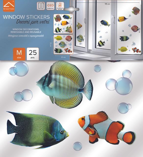 Immagine prodotto Crearreda Adesivo per finestre 31x31 cm Pesci