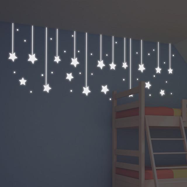 Produktbild Crearreda Leucht-Wallsticker 31x31 cm Hanging Stars (31 x 31 cm)