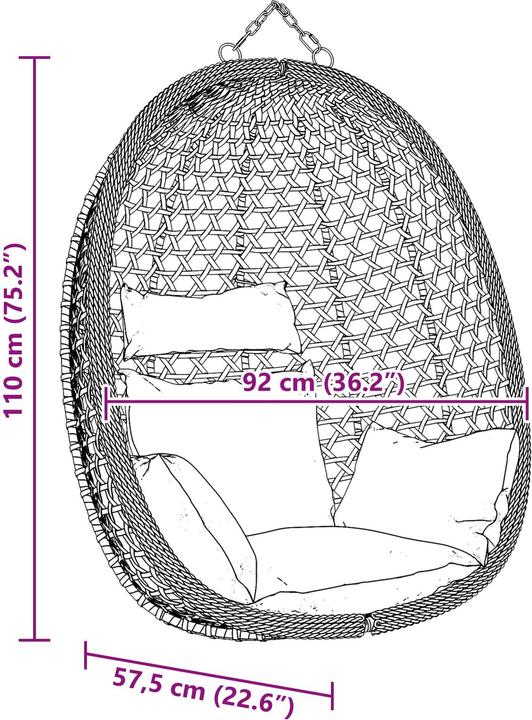 Produktbild vidaXL Eiersessel (150 kg)