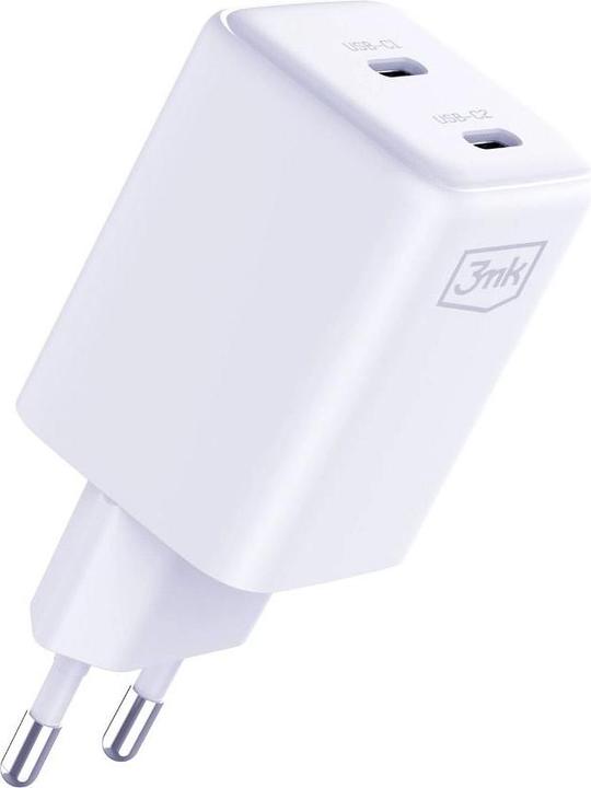 Productafbeelding 3MK Hyper Charger PD 45W ład. sieć. biała/wit + 2x USB-C Kabels (45 W)