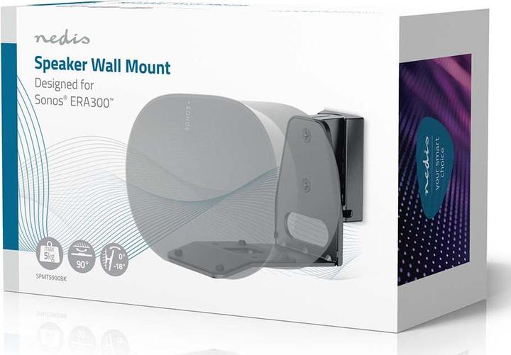 Actual product image Nedis Speaker holder - Compatible with: Sonos Era300 - wall - 5 kg - swivel/tilt - tiltable (1 pcs., Wall installation, Tiltable, Pivoting)