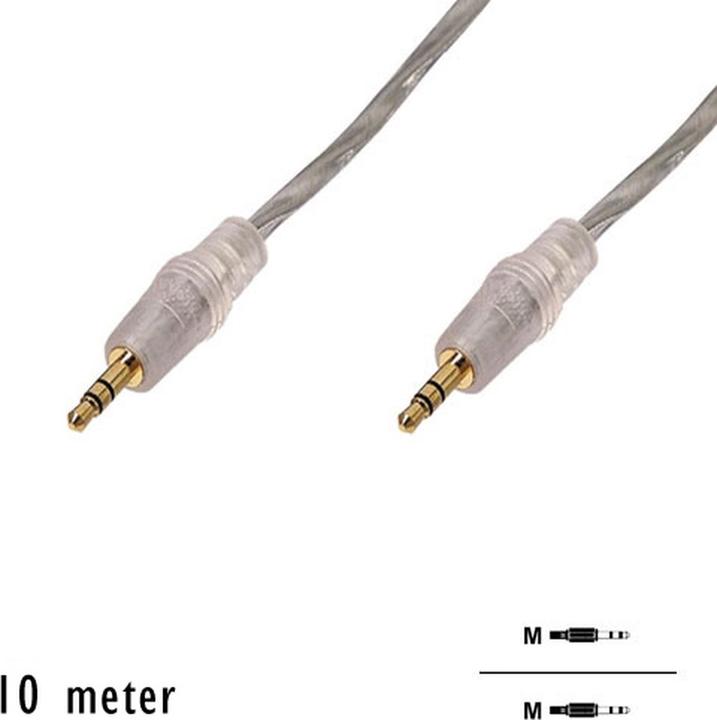 Image du produit ACT 10 mètres de câble de connexion audio haute qualité 1x 3,5 mmm jack mâle - 1x 3.5mm stéréo jack mâle (10 m, Jack 3,5 mm (AUX))