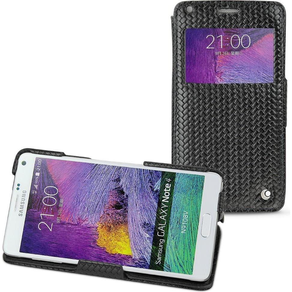 Noreve Lederschutzhülle horizontal (Samsung Galaxy Note 4), Smartphone Hülle, Schwarz