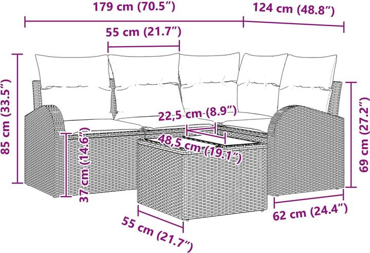 Produktbild vidaXL Garten-Sofa