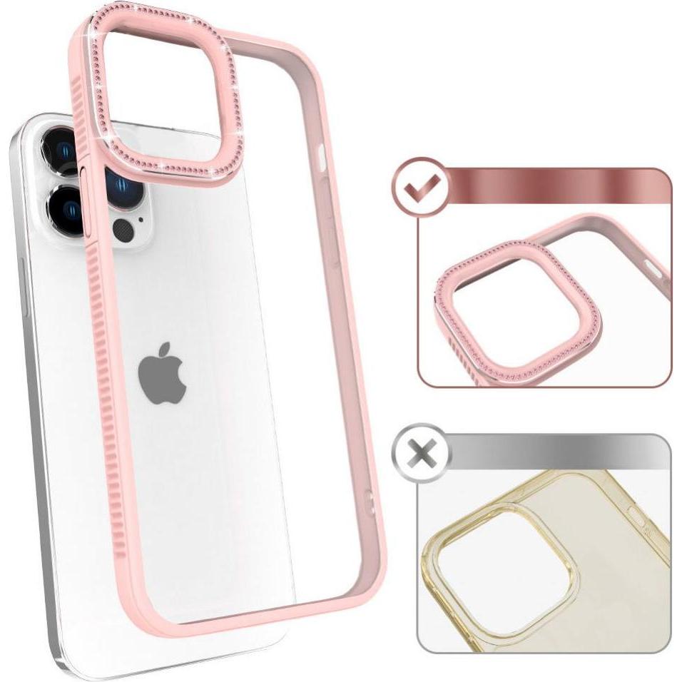 Thumbnail - Kingxbar Sparkle Series Hülle für iPhone 13 Pro Max mit Crystal Back Cover Pink (Apple iPhone 13 Pro Max), Smartphone Hü...