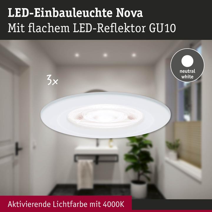 Produktbild Paulmann 92337 Nova LED-Einbauleuchte GU10 4.9 W Weiss (matt) (550 lm, GU10)