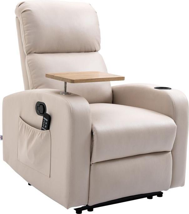 Actual product image Swisshandel24 Relaxsessel mit Massage und FB, Fernsehsessel, Mikrofaser, Beige