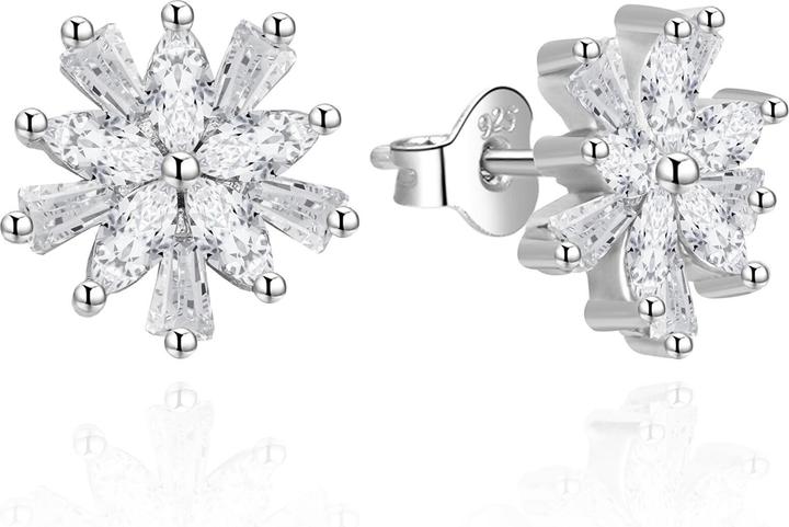 Immagine prodotto Agato - Silver earrings Snowflakes with zircons AGT-E009PW (Argento)
