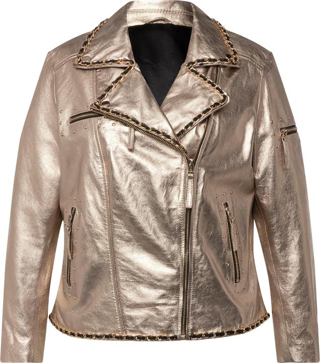 Produktbild Angel of Style Leder-Bikerjacke, echtes Leder, Beschichtung, Rücken-Print (50)