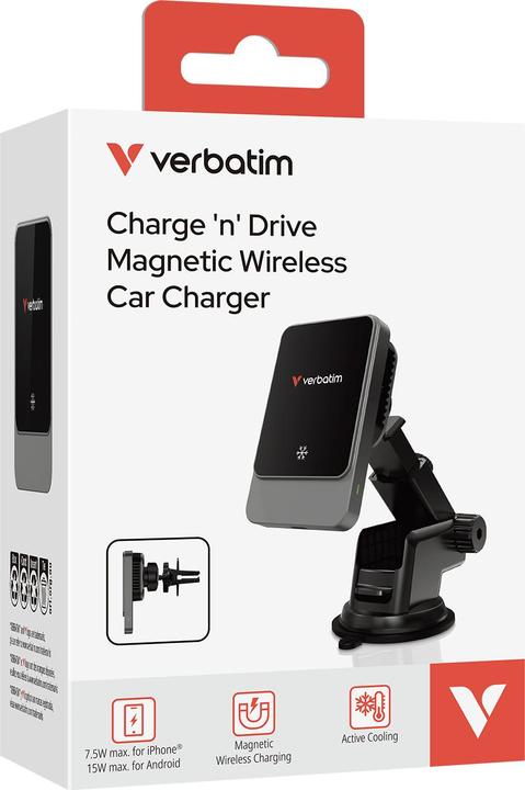 Image du produit Verbatim Charge'n'Drive Chargeur de voiture magnétique sans fil 31862