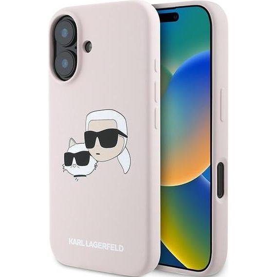 Karl Lagerfeld KLHMP16MSKCHPPLP iPhone 16 Plus różowy/pink HC MagSafe Sil Double Heads Print (Apple iPhone 16 Plus), Sma...