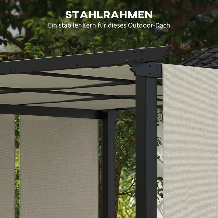 Produktbild Outsunny Pergola Stahl, Polyester Beige (357 cm, 296 cm)