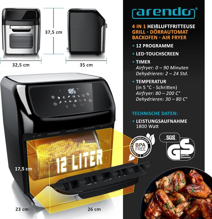 Image du produit Arendo Heissluftfritteuse