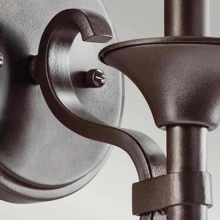 Produktbild Elstead Lighting Lacey Wandleuchte E14 Mission Bronze helle Umbra, Erd-Farbe, metallisch gefrostet (E14, IP20)