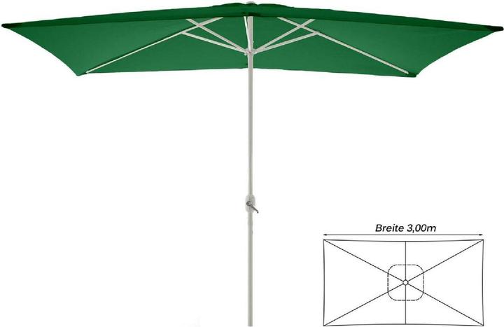 Actual product image VCM Sonnenschirm eckig 2x3m Grün mit Kurbel Marktschirm Rechteckschirm Sonnenschutz (2 m)