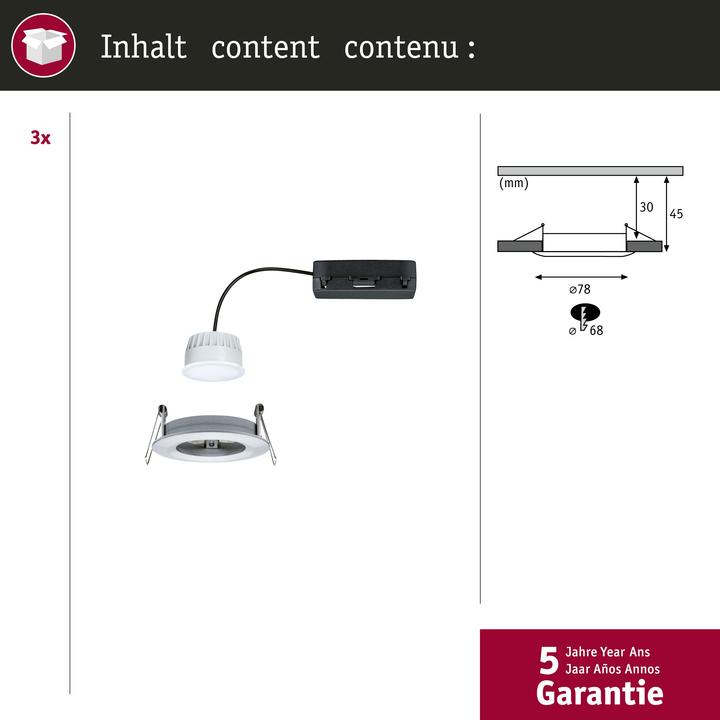 Produktbild Paulmann Einbauleuchte Nova Set Zigbee (530 lm)