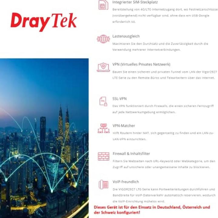 Actual product image Draytek LTE router Vigor 2927L
