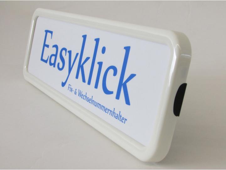 Produktbild Basf EasyKlick Nummernrahmen Langformat/Hochformat 8x30 NUR Vorne weiss glanz (Front, Langformat)
