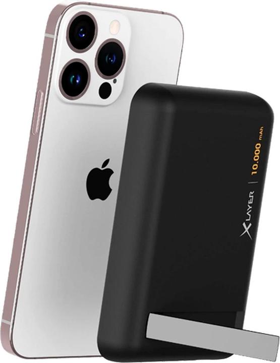 Produktbild Xlayer Magfix Pro Kabelloses Schnellladegerät Powerbank mit Stand 10.000mAh 20W Schwarz (10000 mAh, 20 W, 20 Wh)