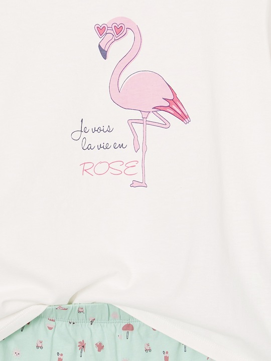 Immagine prodotto Vertbaudet 2er-Pack Mädchen Sommer-Schlafanzüge Regenbogen & Flamingo, mit Recycling-Baumwolle (86)