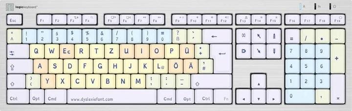Actual product image Logickeyboard Dyslexia Keyboard ALBA DE (MAC) (DE, Cable)