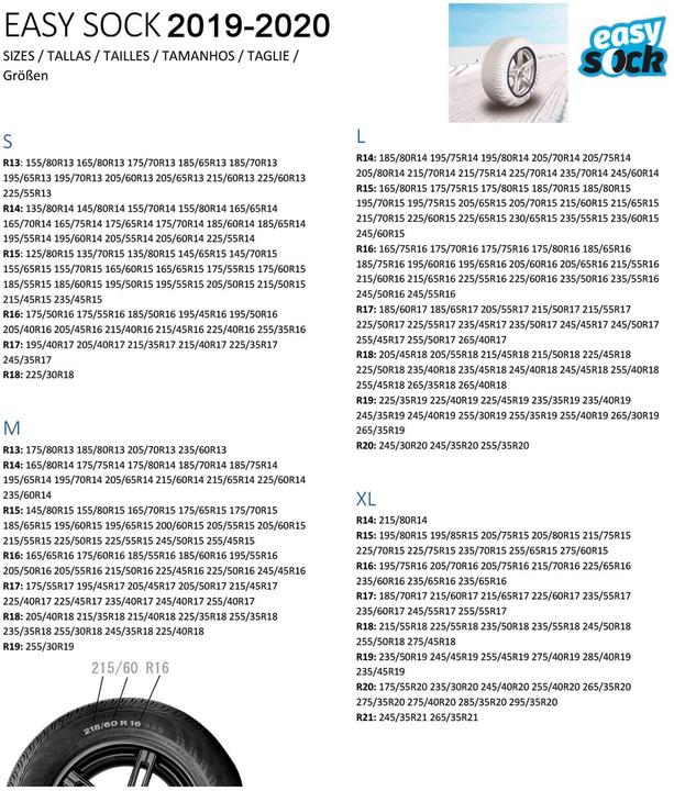 Actual product image Easy Sock Textile snow chain, size XL