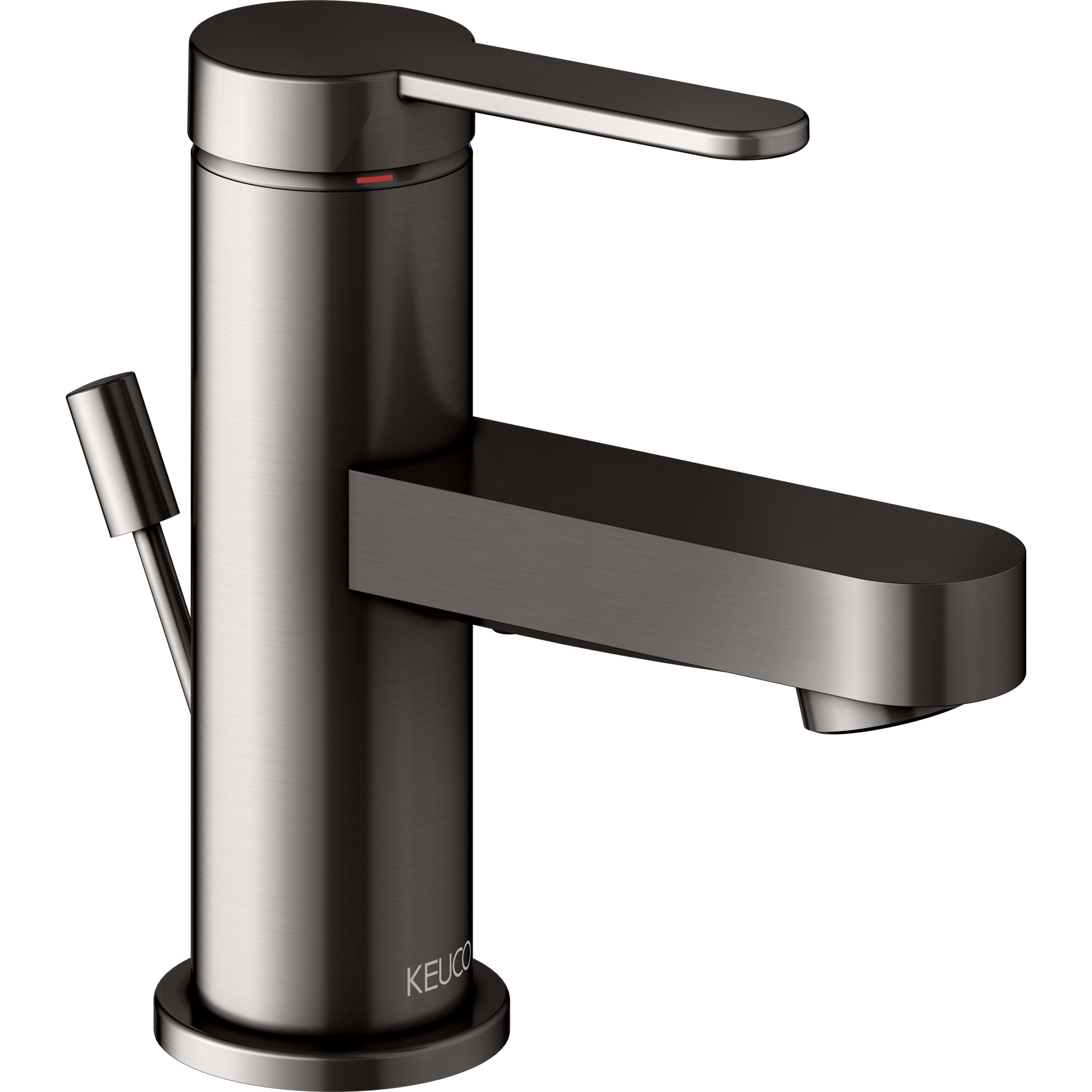 Keuco, Badarmatur, IXMO Flat Einhebel-Waschtischmischer 60, mit Zugstangen-Ablaufgarnitur, Ausladung 89mm