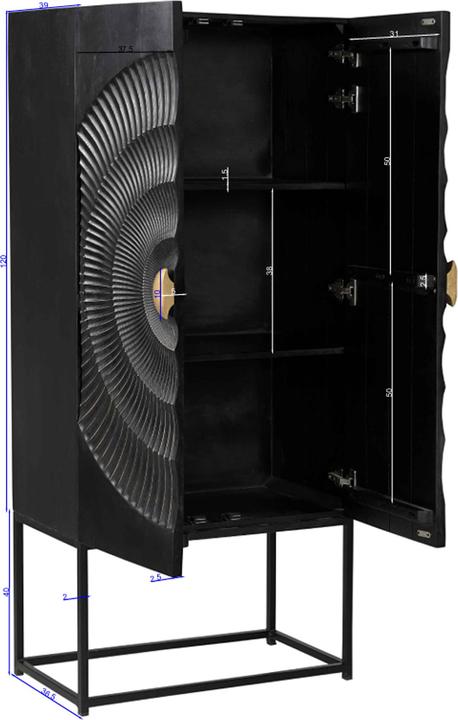 Actual product image SIT Möbel Black Smooth (75 x 39 x 160 cm)