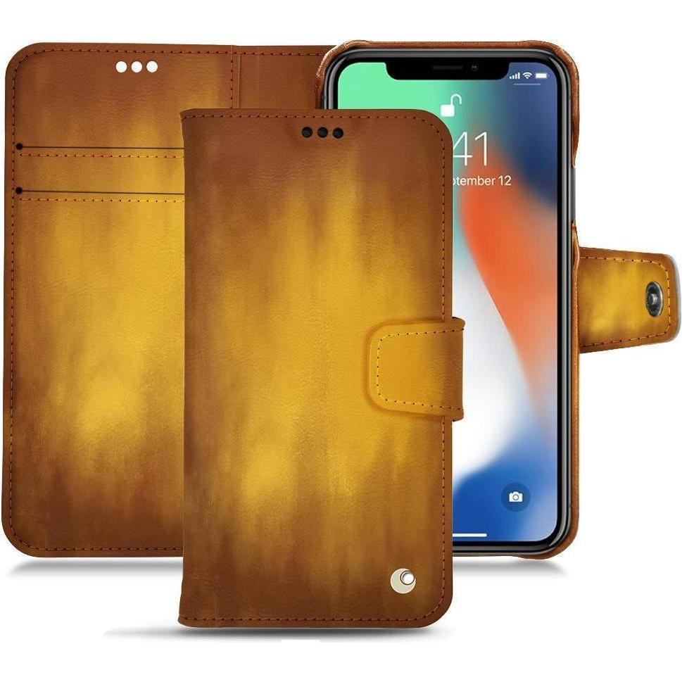 Thumbnail - Noreve Lederschutzhülle Wallet (Apple iPhone XR), Smartphone Hülle, Gold