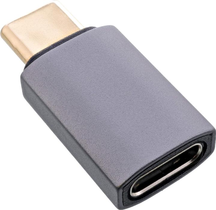 Produktbild InLine USB4 Adapter, USB-C Stecker/Buchse, Aluminium, grau (USB Typ-C, 29 cm)