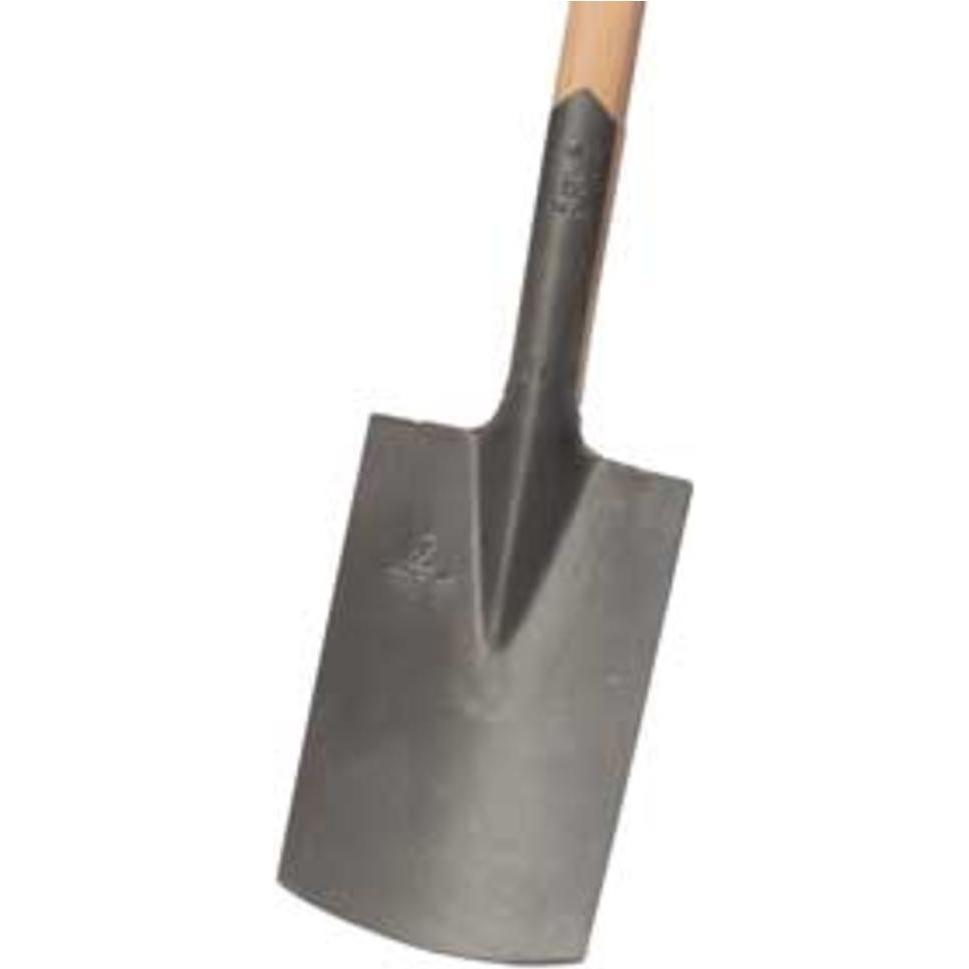Idealspaten, Spaten + Schaufel, Bauspaten Gärtner Form gestrahltes Blatt ohne Tritt Eschen-T-Stiel 85 cm