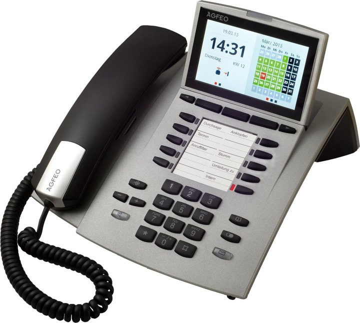 Produktbild Agfeo ST 45 silber 10,88cm 4,3 Zoll Farbdisplay Soft-Keys Steckplatz für A-Modul 42 und BT-Modul 40 int...