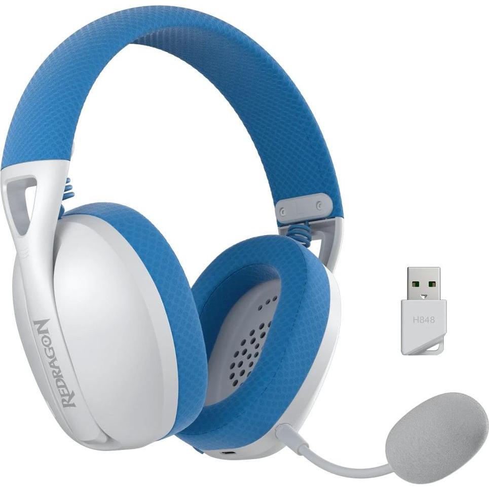 Redragon H848 Cuffie da gioco Bluetooth senza fili blu (Senza fili), Cuffie da gaming, Blu