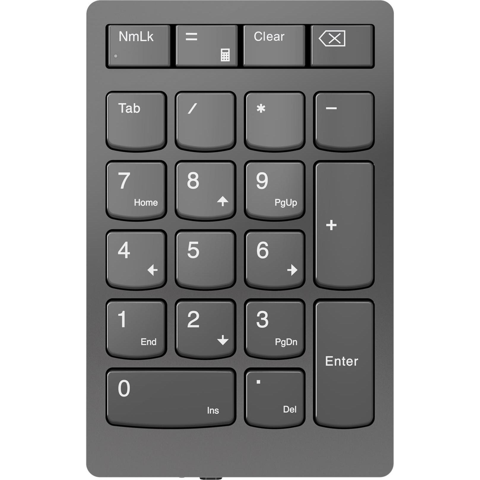 Lenovo Go Wireless Numeric Keypad (Nummernblock, Kabellos), Tastatur, Grau