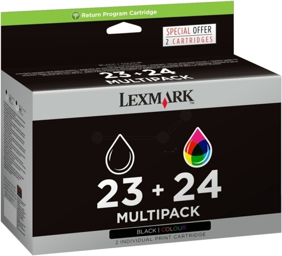 Actual product image Inkadoo Lexmark 18C1419E23+24 print head cartridge multipack black + color 195 pages 215+185 pg PU=2