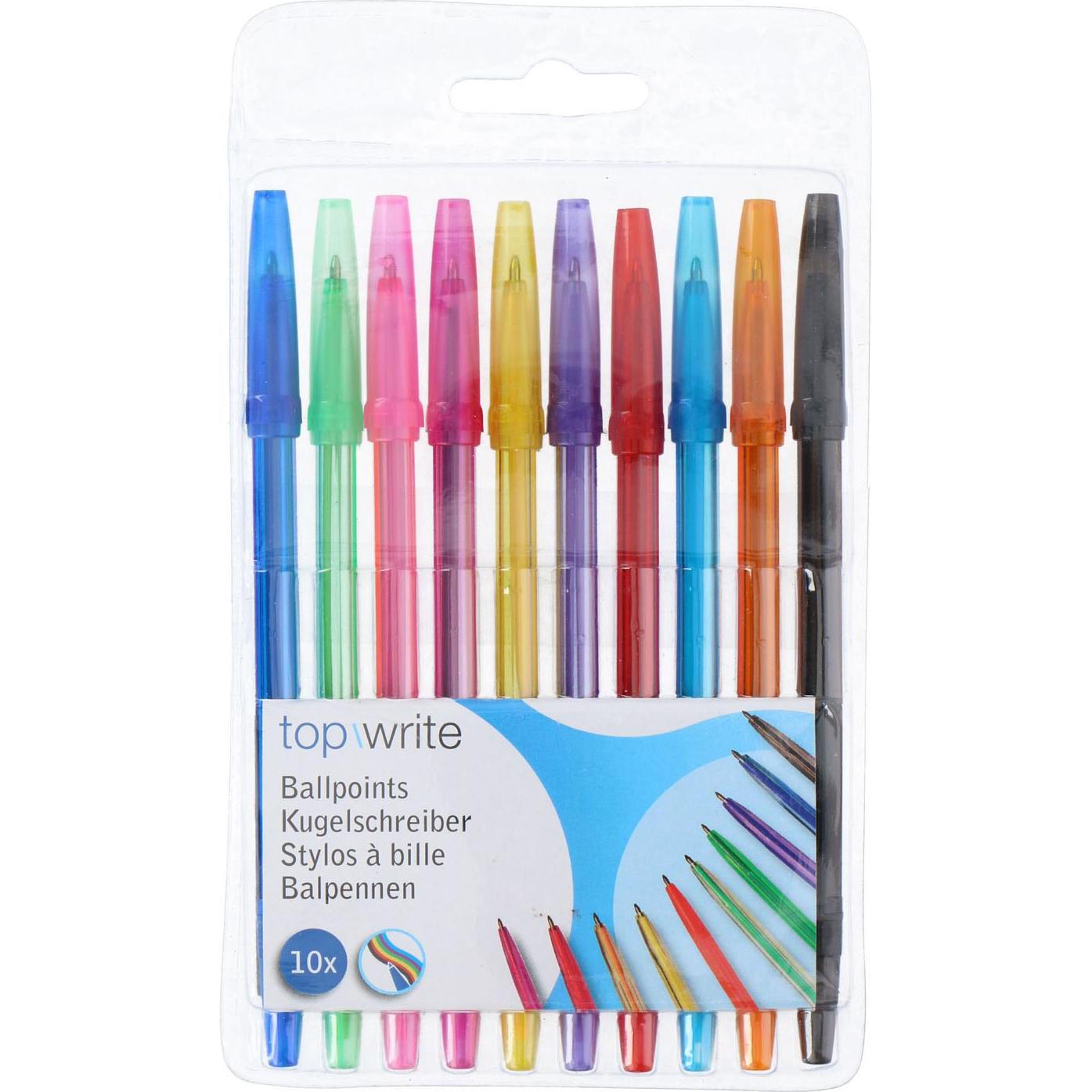 Topwrite, Schreibstifte, Kugelschreiber - Set, 10tlg. (Mehrfarbig, 10 x)