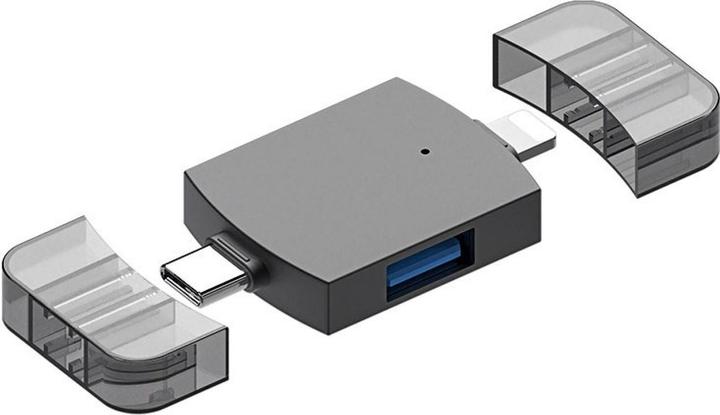 Immagine prodotto PowerGuard Adattatore 2-in-1 OTG USB-C Lightning a doppio USB 3.0 (USB tipo C, Lightning)