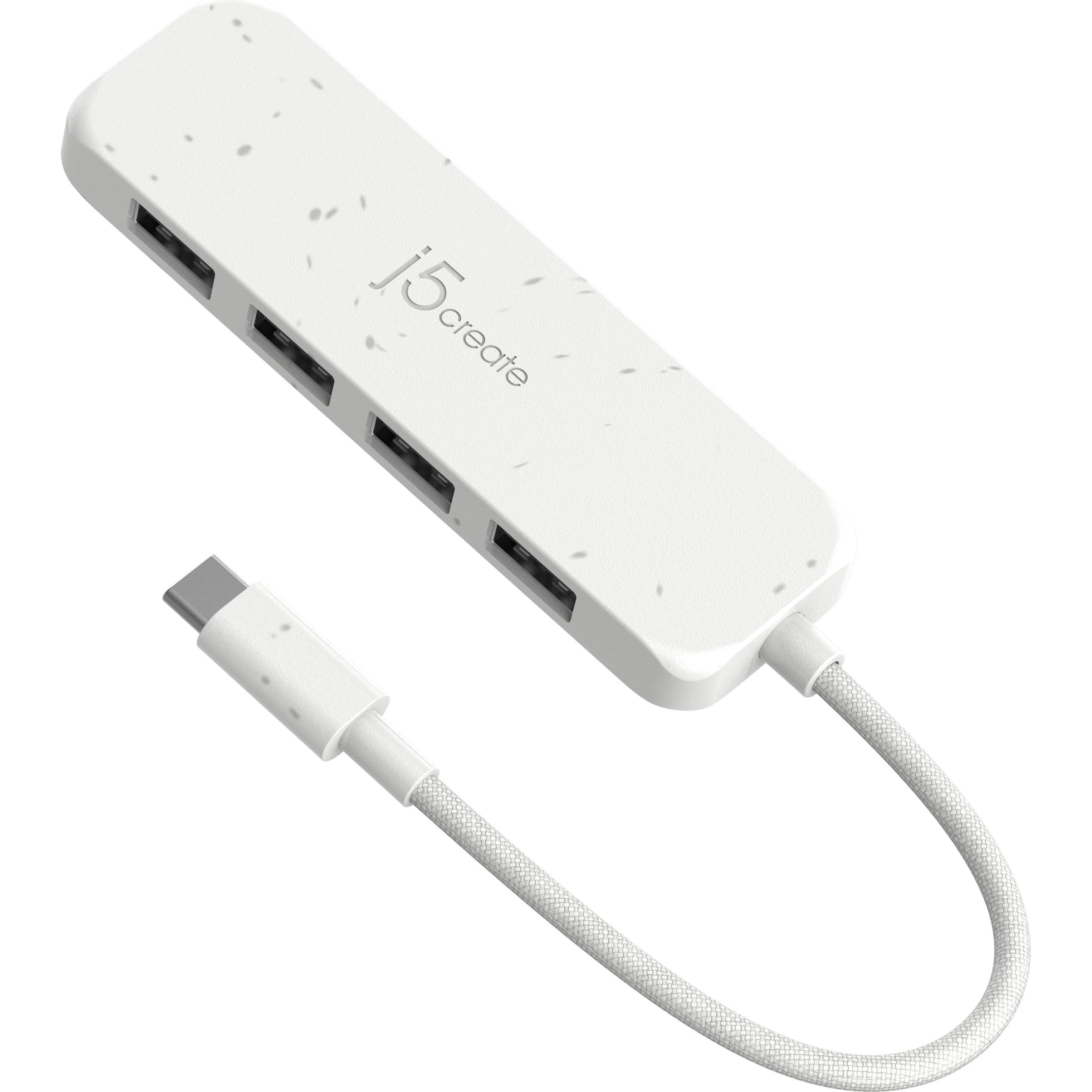 Thumbnail - j5Create Umweltfreundlicher USB-C-zu-Hub Typ A Gen 2 mit 4 Anschlüssen, USB 3.2 Gen 1 (3.1 Gen 1) Ty (USB-C, 4 Ports), D...