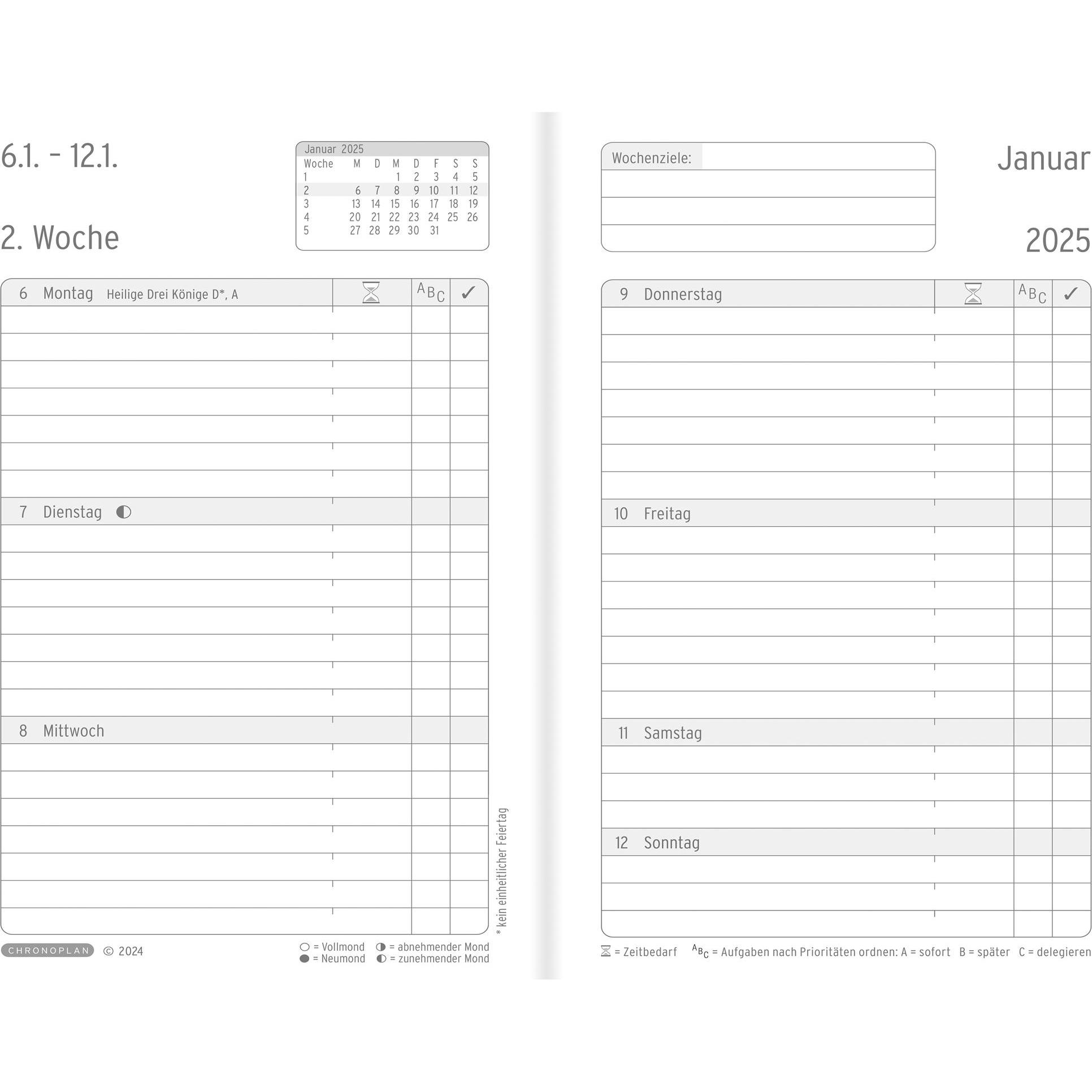 Thumbnail - Chronoplan, Agenda, Buchkalender (A6, Deutsch)