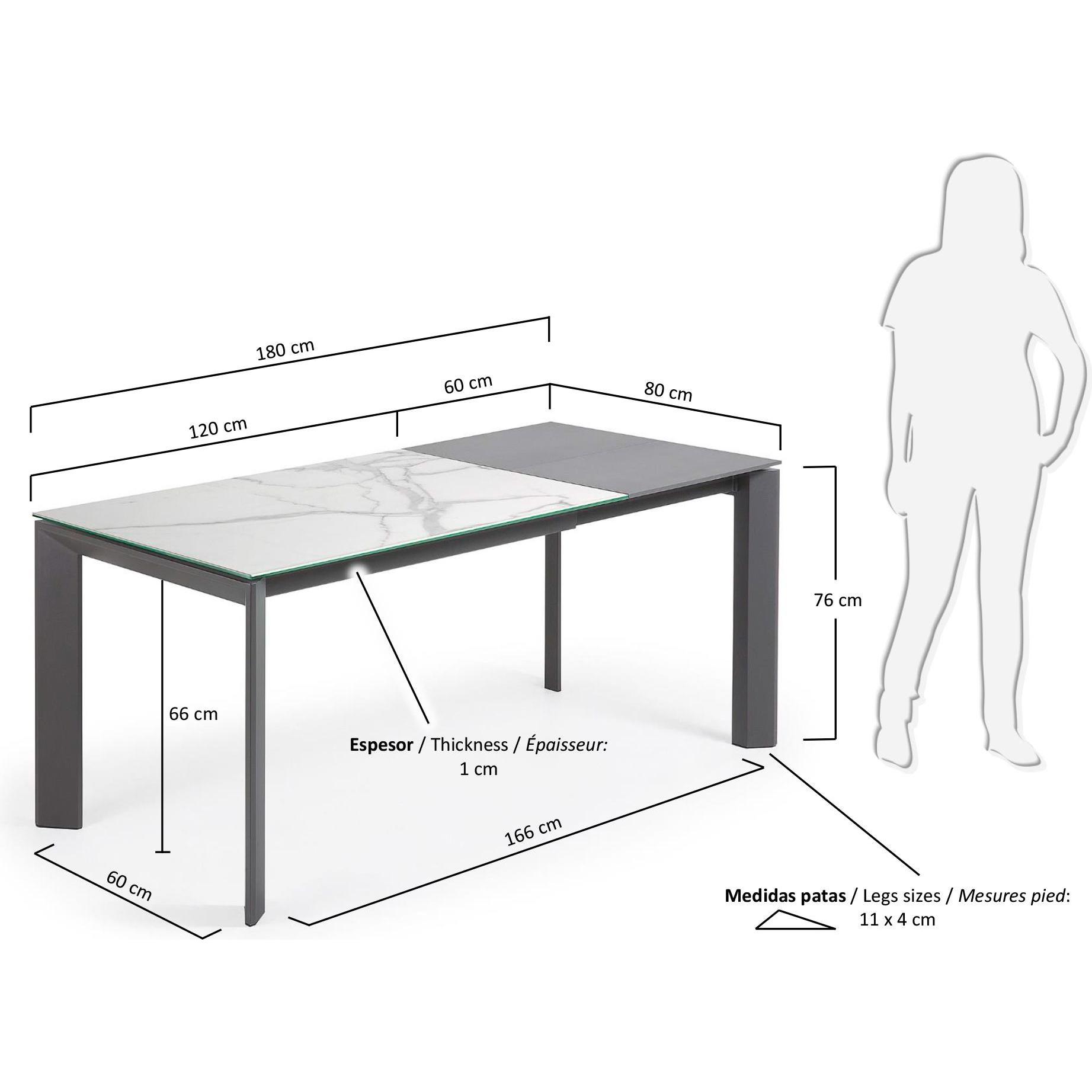 Thumbnail - Kave Home, Esstisch, Axis (80 x 120 x 76 cm)