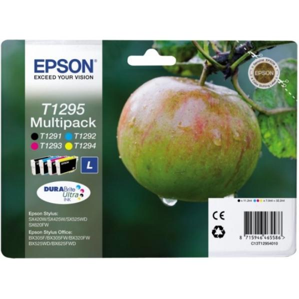 Inkadoo, Druckerpatrone, Epson C13T12954010T1295 Tintenpatrone MultiPack BkCMY 112 ml + 3x7 ml VE=4 Schwarz Cyan Magenta...