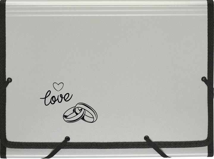 Produktbild Kolma Fächermappe Wedding A4 silber "love" (A4, 1x)