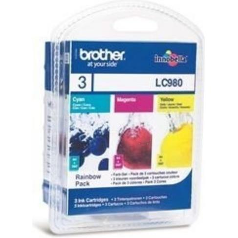 Inkadoo, Cartucce, Brother LC-980RBWBP Cartuccia d'inchiostro MultiPack CMY 260 pagine PU=3