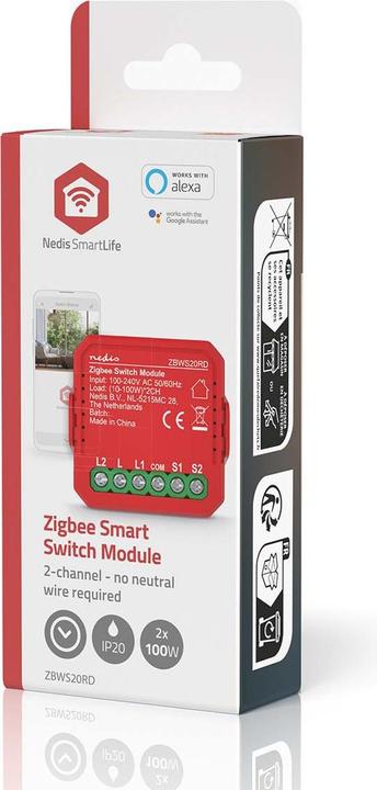 Productafbeelding Nedis SmartLife Power Switch | Zigbee 3.0 | 2x100 W | Klemverbinding | App beschikbaar voor: Androi