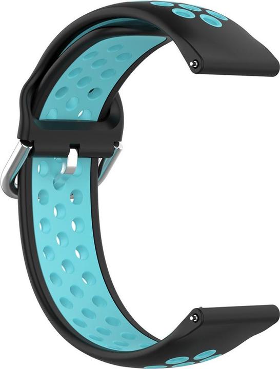 Actual product image Cover-Discount 20mm Silicone Sport Strap perforated black-blue (20 mm, Silicone)