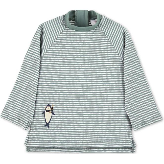 Sterntaler, Unisex, Badeshirt, Kid's Langarm-Schwimmshirt Hai, Grün, (80)