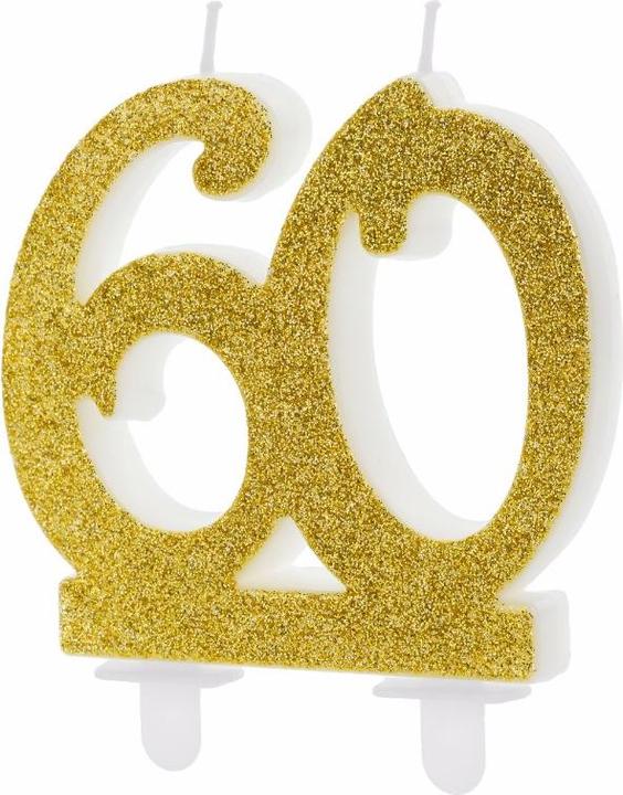 Produktbild Partydeco Geburtstagskerze 60 mit Glitter (1 x)
