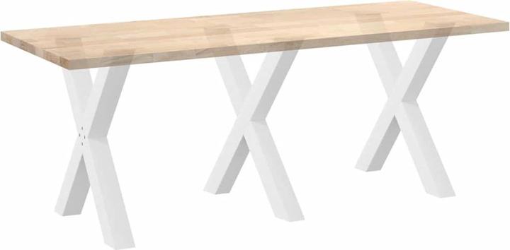 Immagine prodotto vidaXL Gambe del tavolo da pranzo X-shape 3 pz. Gamba tavolo in acciaio bianco 80x(72-73) cm